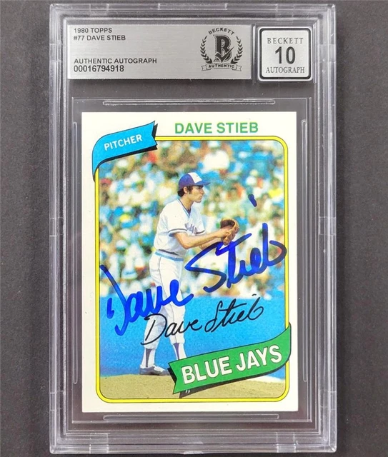 Dave Stieb signed 1980 Topps #77 rc rookie card autograph BAS BGS Grade 10 Auto