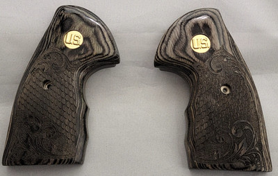 Colt Python Black Rosewood with Scrollwork and Scales Grips with Gold U.S