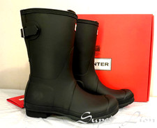 NEW Hunter Women's Original Back Adjustable Short Rain Boots - PICK SIZE - BLACK