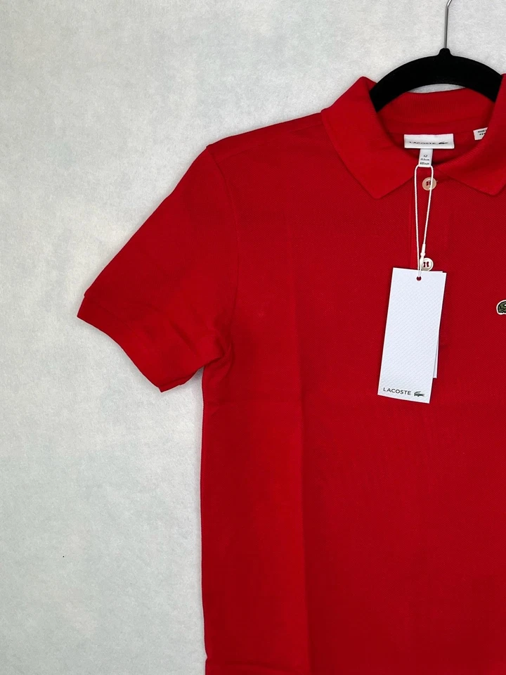 Polo Lacoste Juvenil 12 Rojo Piqué Manga Corta Logo Cocodrilo PJ2009 51 240 Foto 2 de 4