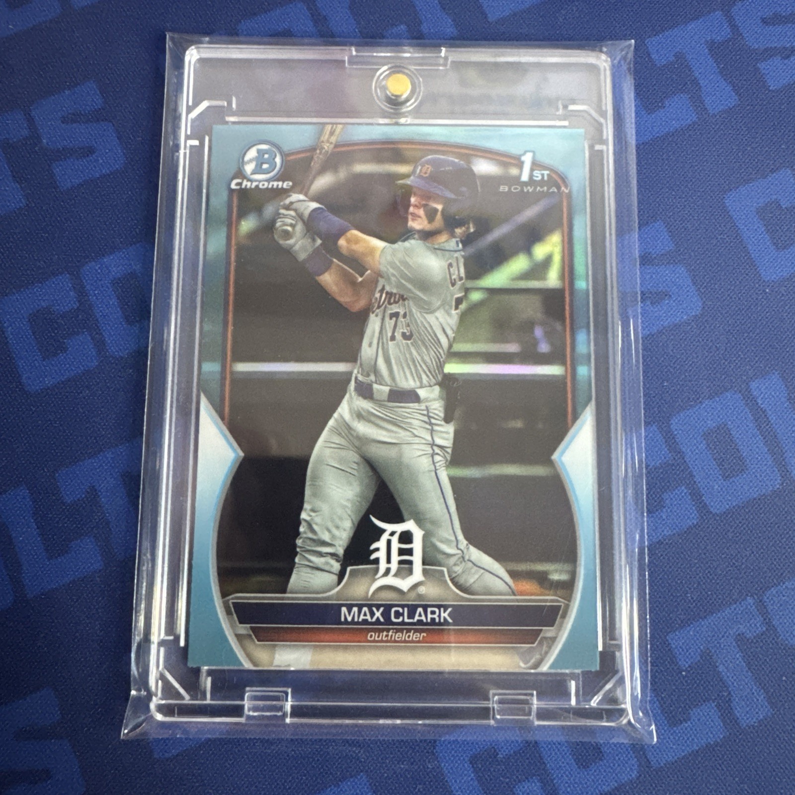 2023 Topps Bowman Chrome Max Clark Sky Blue 1st Bowman Refractor Tigers