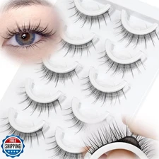 Self Adhesive Lashes False Eyelashes - Natural Round Eye Wispy Update More St
