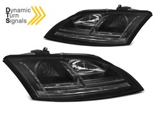 LPAUE1 COPPIA FARI ANTERIORI AUDI TT 8J 06-10 FRECCE DINAMICHE NERO TuningShop-T