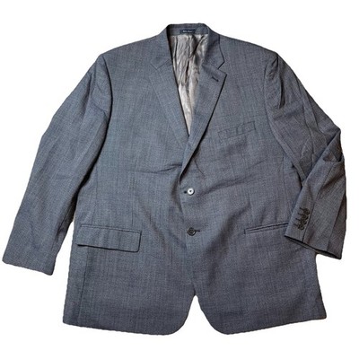 Turnbury Mens 50 R Blazer Wool Navy Blue Houndstooth Sport Coat Wedding Party