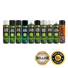 Matt Black Gloss Spray Paint Satin Clear Lacquer Stonechip Silver Aerosol, 500ml