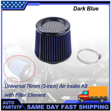 3-inch Cold Air Intake Filter 76mm, High Performance Clamp-On Engine Intake blue