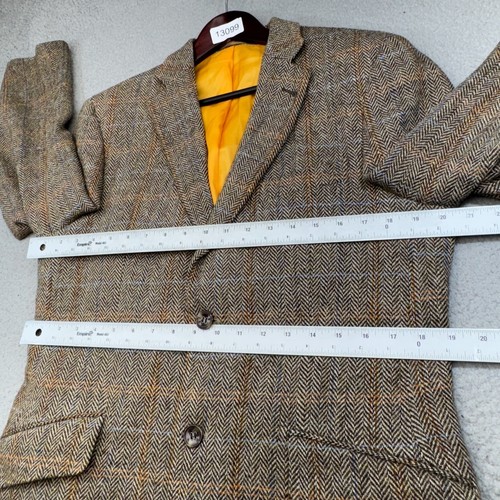 Harris Tweed Sport Coat Mens 38 Short Brown Herringbone Pure Wool Blazer Jacket - Picture 9 of 16
