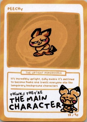 Pokedoodles Gag Teams - Peechy (Pichu) 38/90 - Set 2 Pokemon Fan Art