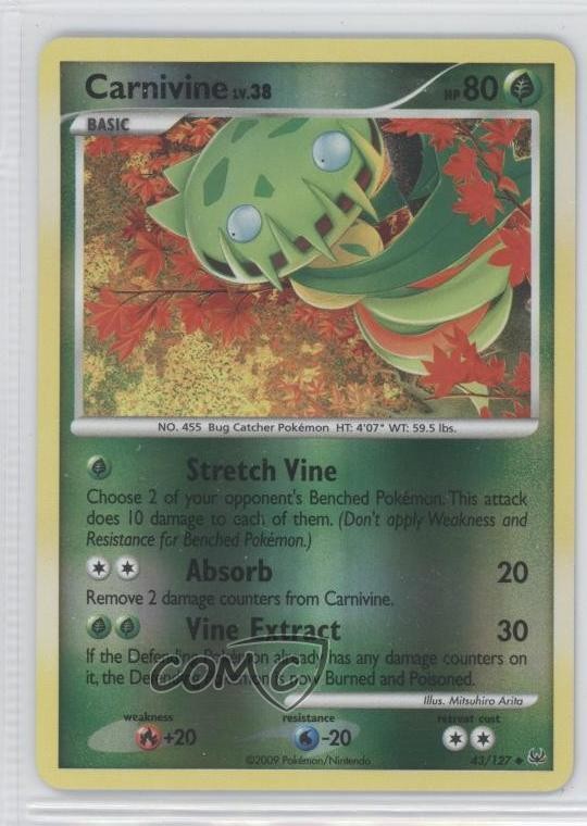 Carnivine Reverse Foil Pokémon Platinum #43 2009