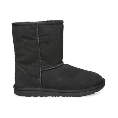 UGG CLASSIC II BLACK SUEDE SHEEPSKIN BOOTS SIZE US YOUTH 5 FIT'S WOMEN'S 7 NEW