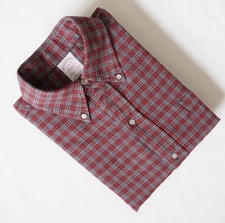 70s 6 Button Vintage Brooks Brothers Makers Red Flannel Shirt 15.5 OCBD USA