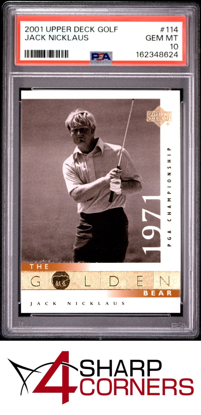 2001 UPPER DECK GOLF #114 JACK NICKLAUS HOF PSA 10