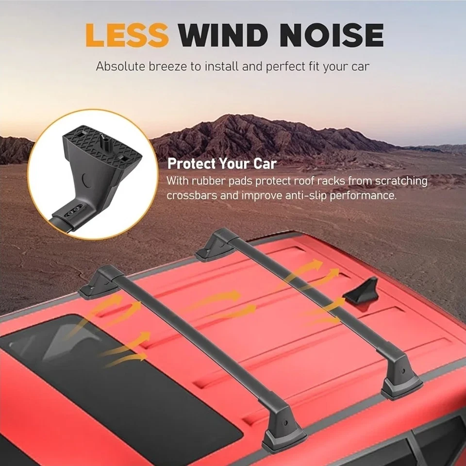 Anti-Theft 220lbs Heavy Duty Roof Rack Cross Bar For Kia Soul 2020 2021-2025 Foto 3 de 4