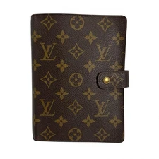 Duty Paid Auth LOUIS VUITTON R20105 Monogram Agenda MM Day Planner Cover Brown