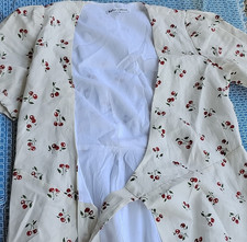 Reformation White Cherry Print Silk Wrap Long Dress Short Sleeve Women XS