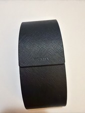 Prada Saffiano Leather EyeGlass Case Sunglasses Black Magnetic Velvet Lining