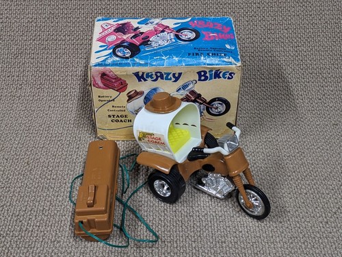 Marx Toys Krazy Bikes RC ferngesteuertes Trike funktionierendes Motorrad Vintage 70er