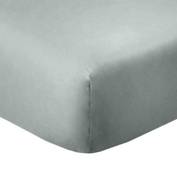 Drap housse 90x190 coton 57 fils silver pour chambre enfant ou ado