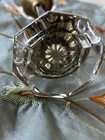 Antique Vintage Pair 8 Point Manganese Mirror Glass Brass Collar Knobs w/Spindle — photo 9