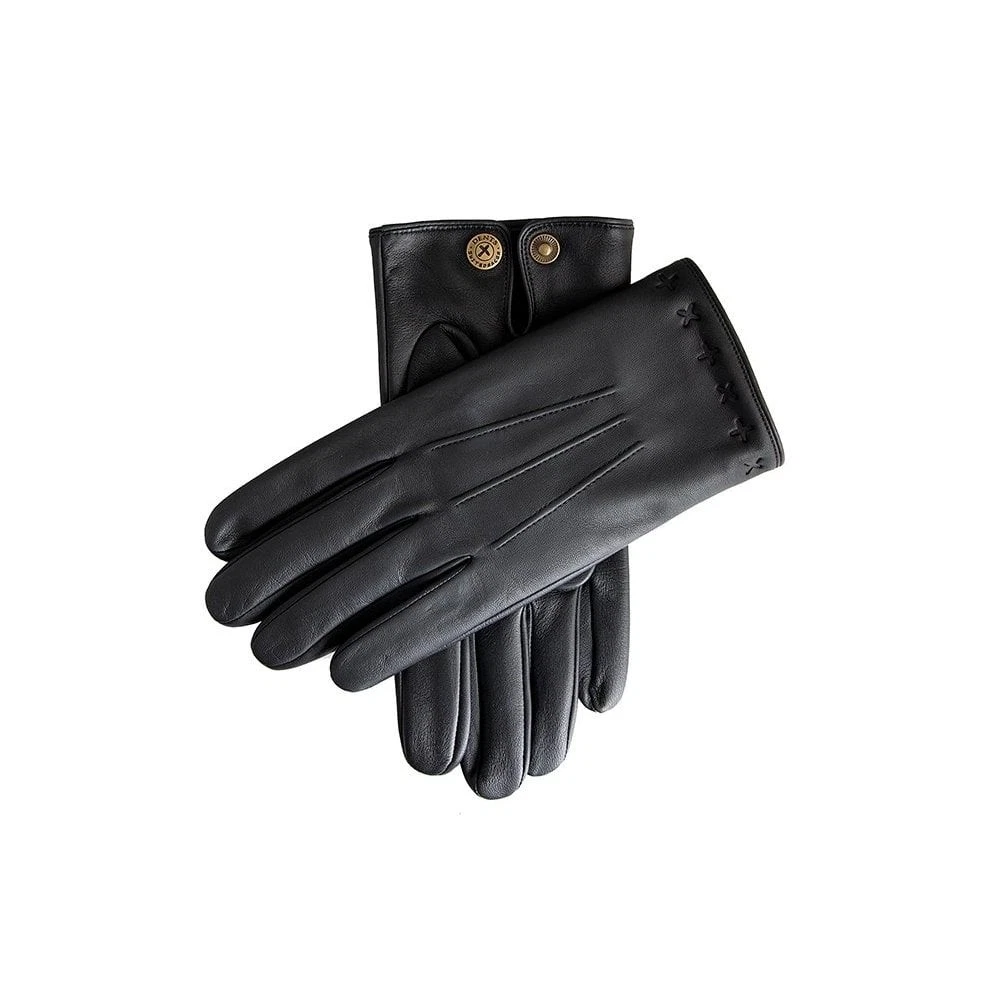 The Suited Racer x Dents Lando Touchscreen Leather Embossed Gloves BLACK