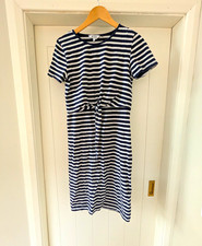 Blooming Marvellous Maternity Breastfeeding Navy White Striped T-Shirt Dress 10