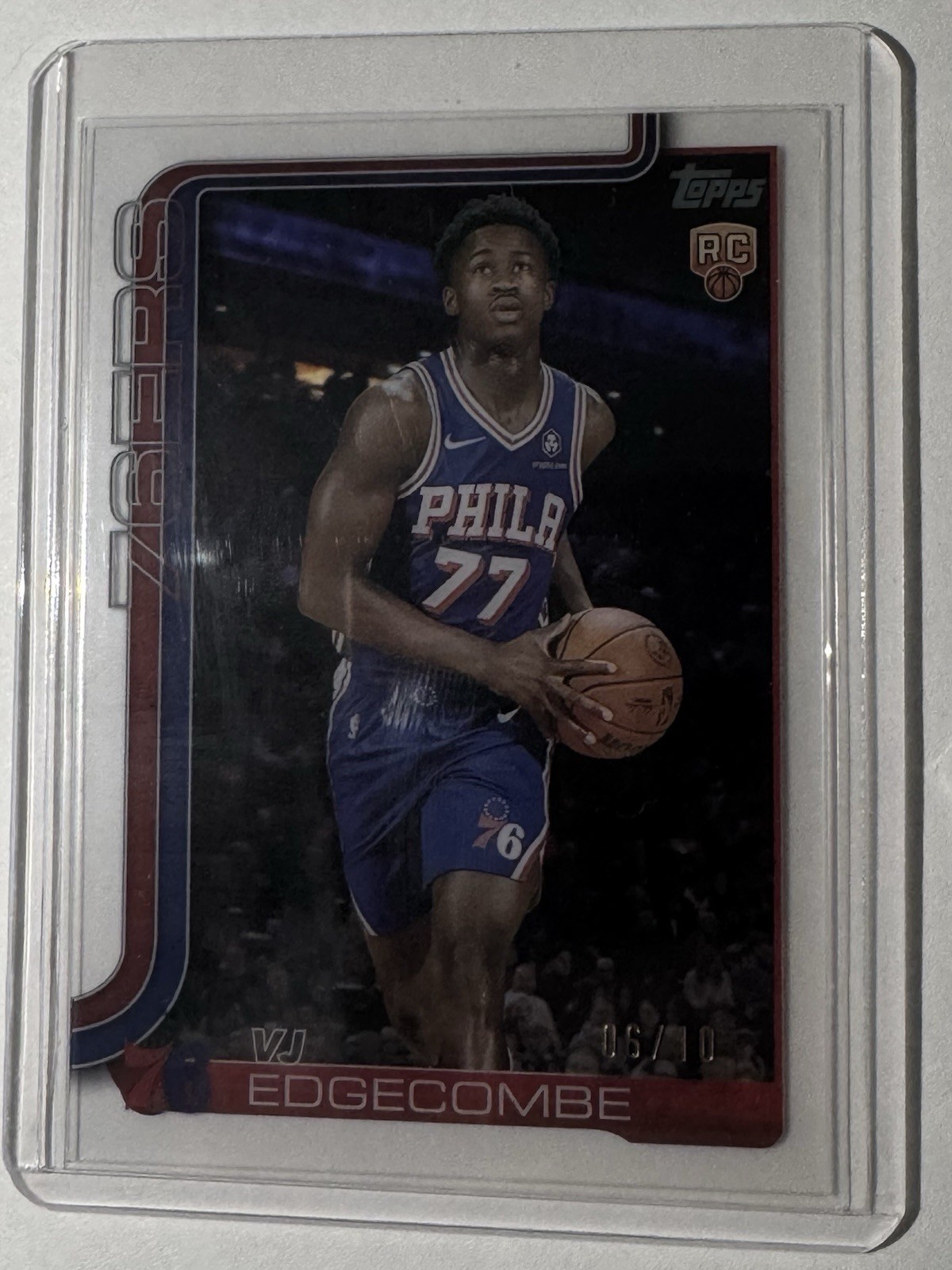 2025-26 Topps Flagship VJ Edgecombe Clear /10 RC #203 Rookie Sixers