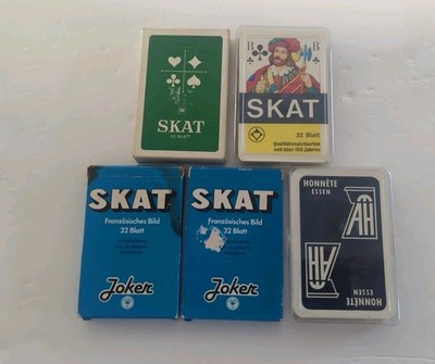 Vintage Lot Of 4 German Skat Playing Card Decks Germany Plus 1 More