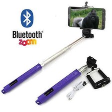 Color: Blue - Selfi Monopod Telescopic Stick with Bluetooth Zoom controls