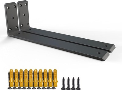 2 Pack 14inch Countertop Support Brackets,Black Shelf Brackets,Heavy Duty Ind...