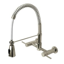 Kingston Brass Concord Double-Handle Wall-Mount Pre-Rinse Bridge Faucet GS8288DL