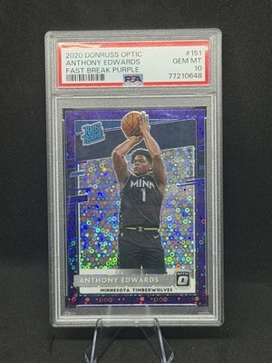 2020-21 Panini Donruss Optic - Rated Rookie Anthony Edwards #151 Purple Fast...