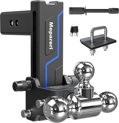 #ad 2.5quot; Receiver 7quot; Drop Trailer Hitch Tow Hitch Tri Ball 18000 lbs Stowable Design $179.99