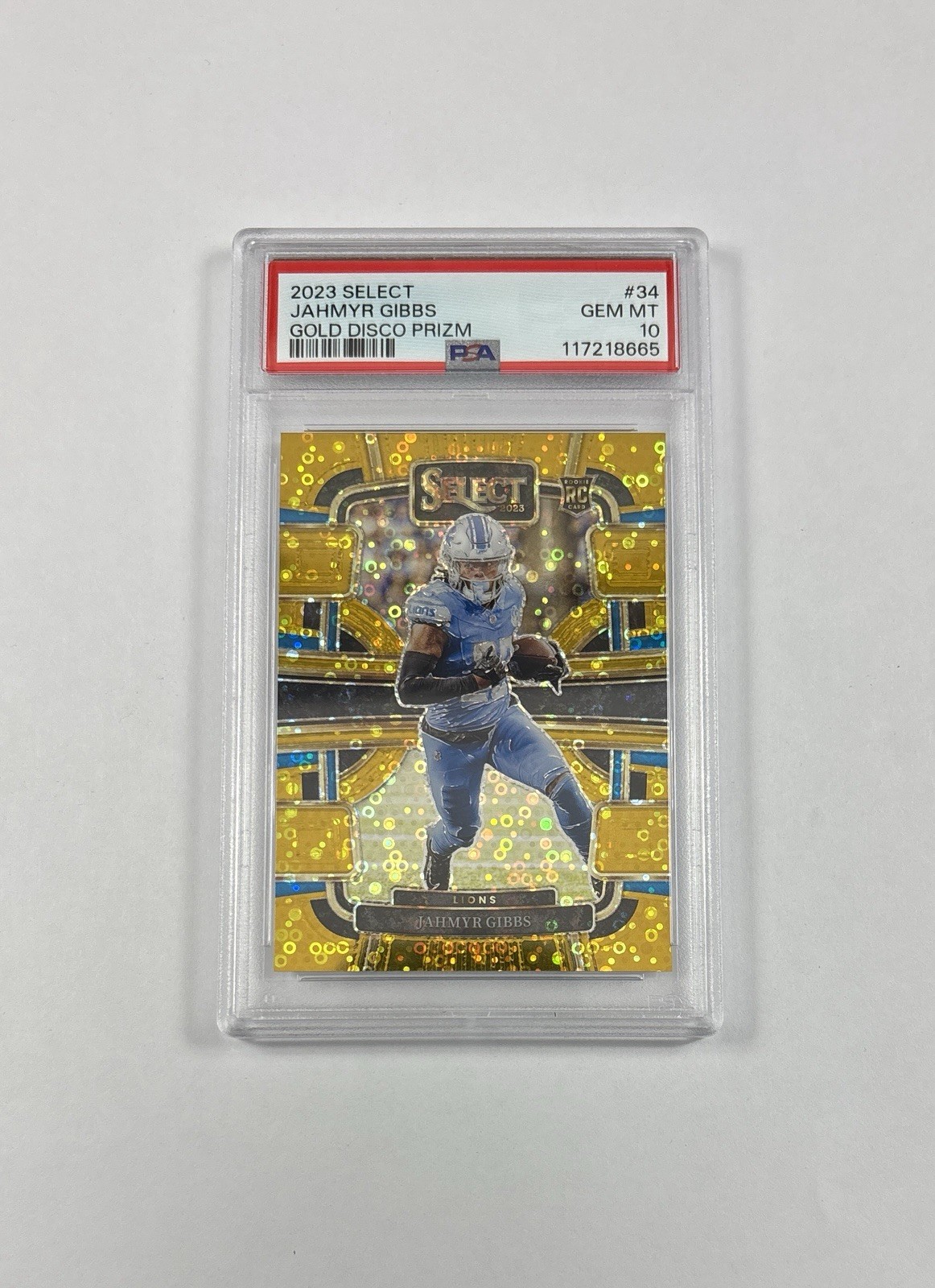 Jahmyr Gibbs Panini Select #34 Gold Disco