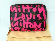 LOUIS VUITTON Zippy Coin Purse M93707 Monogram Graffiti Fuchsia LV Auth