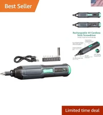 Versatile 4V Cordless Stick Screwdriver with Torque Control & LED Illumination