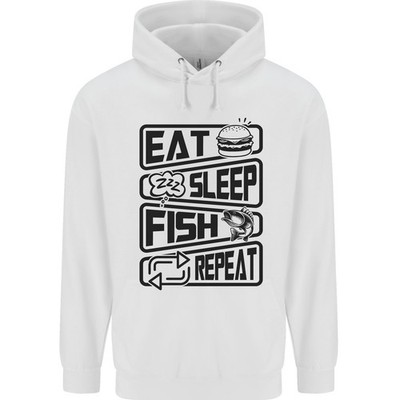 Eat Sleep Fish Repeat Lustig Fischen Kinder Kapuzenpulli
