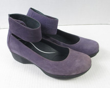 Dansko Lulu Mary Jane Purple Nubuck Ankle Strap Shoes Women's Size 36 US 5.5
