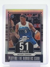 ANTHONY EDWARDS 2023-24 CONTENDERS OPTIC PLAYING THE NUMBERS GAME SILVER Q6846