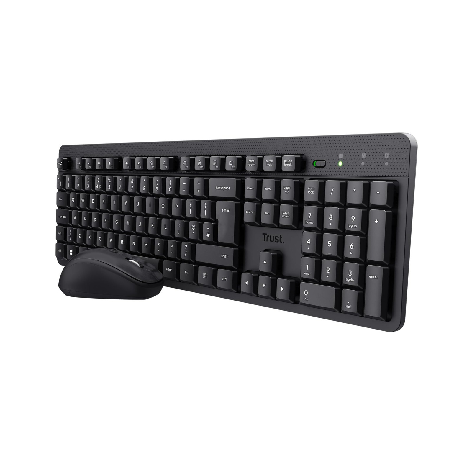 Trust Ymo II Silent Wireless Keyboard and Mouse Set QWERTY UK Single, Black