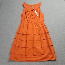 Anthropologie Maeve Terasina Orange Dress Cottagecore Ruffle Layer Size 2 NWT