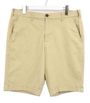 HOLLISTER Flat Front 9 Epic Flex Shorts Herren W34 Zip Fly Chino Taschen Beige
