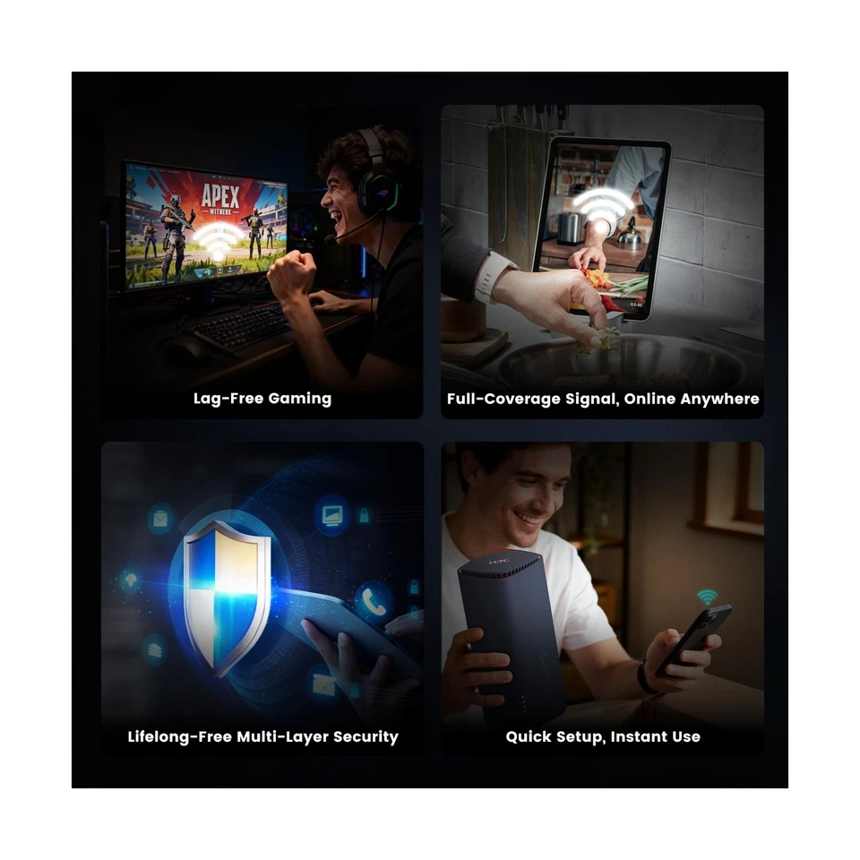 H3C AX5400 Dual-Band WiFi 6 Router (BX54) High Speed Gaming Routers for Wirel... - Image 3 of 4