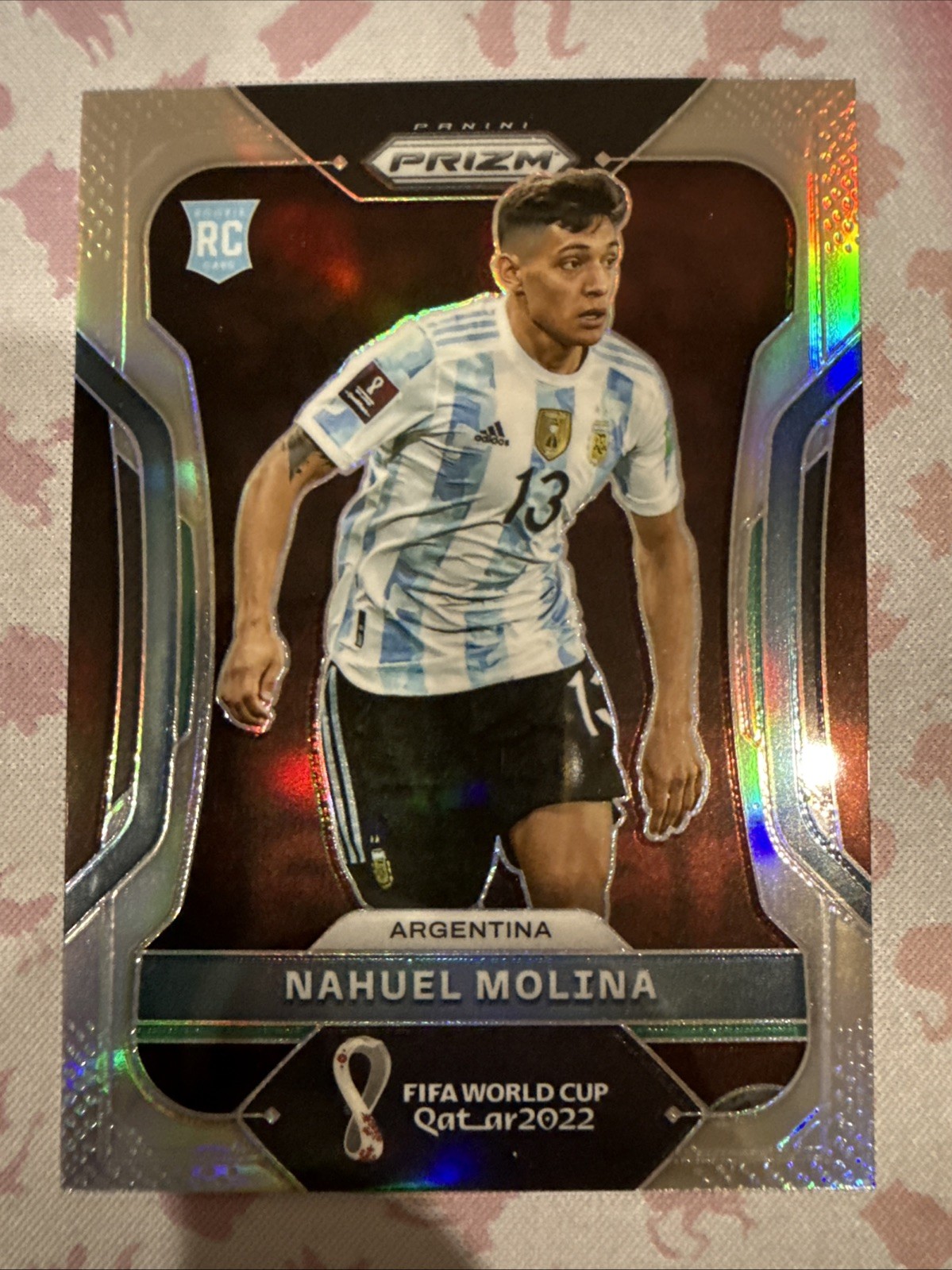 2022 Panini Prizm FIFA World Cup Qatar Nahuel Molina Silver Prizm Rookie RC #9