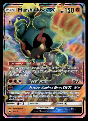 Marshadow GX 80/147 Holo GX Rare Burning Shadows Pokemon Lightly Played