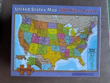 Hemispheres United States Map Jigsaw Puzzle, 500 Pieces