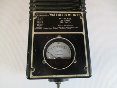 M.C. Jones Electronics Wattmeter ME-82/U Vintage Meter  Untested