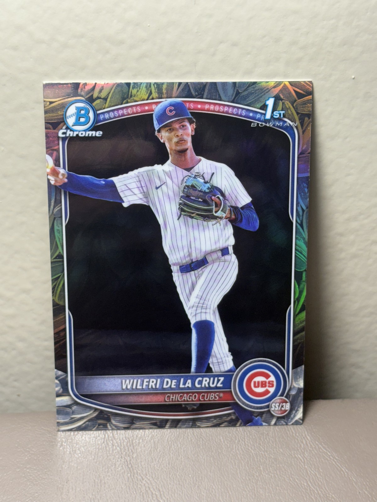 2025 Bowman Chrome Wilfri De La Cruz Sunflower Seeds Refractor SP #BCP-209 Cubs