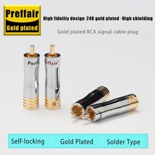 4PCS 24K Gold Plated HIFI RCA Plug DIY Audio Speaker Cable Connector Adapter
