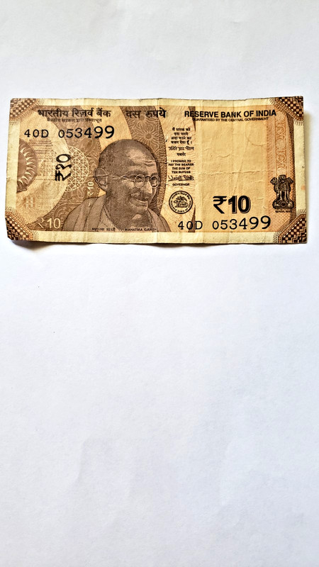 Mahatma Gandhi Currency India 10 Rupees Banknote 2010's Indian Paper Money 256