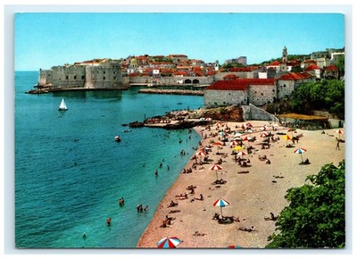 Dubrovnik Old Town Adriatic Beach Fort Coastline Croatia Postcard